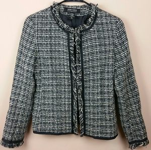 New York & Co Tweed Jacket Blazer Frayed Detail